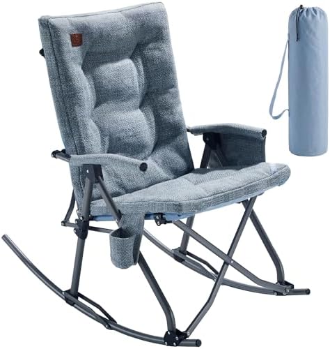 EVER ADVANCED Oversized Rocking Camping Chair, Padded Folding Rocker by EVERADVANCED