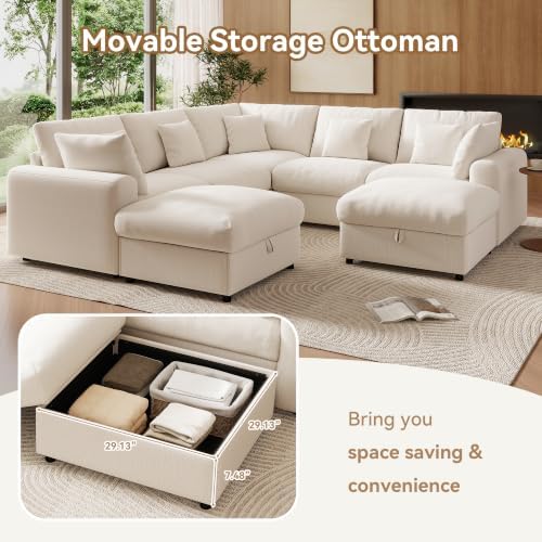 WorthFurni 107” Cloud Sectional Couches - Image 7
