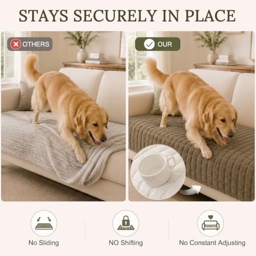 Smiry Velvet Couch Cover for Dogs, Non Slip Soft Sofa Protector for Pets - Image 3