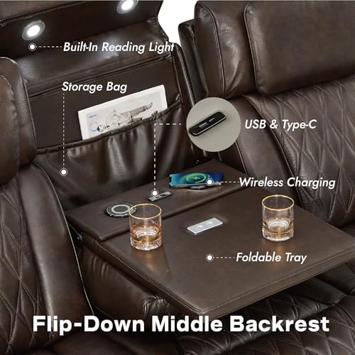 Watson & Whitely Genuine Leather Power Reclining Sofas & Chair Set - Image 6