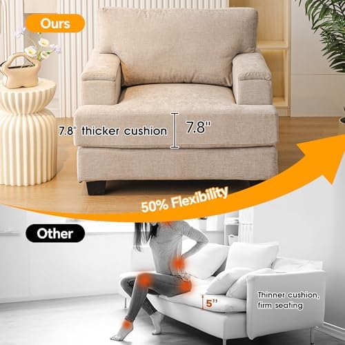 Rexulqo Oversized Accent Chair Set of 2, Armrest Organizer - Image 6