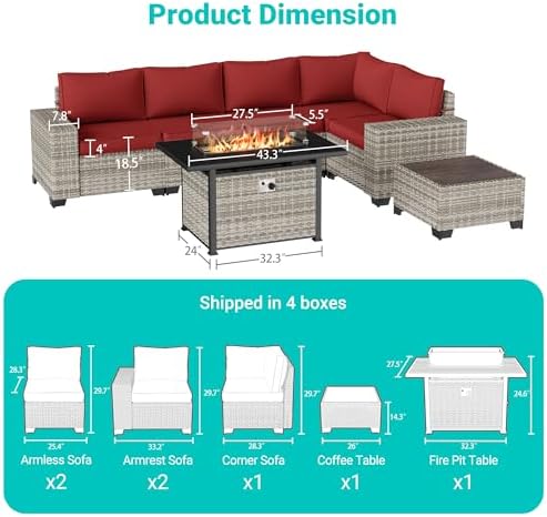 Outdoor Patio Furniture Set PE Wicker Rattan Outdoor Sectional Sofa - Image 2