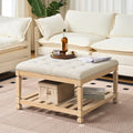 Befurtori Ottoman with Storage Bench, Linen Ottoman Coffee Table by Befurtori