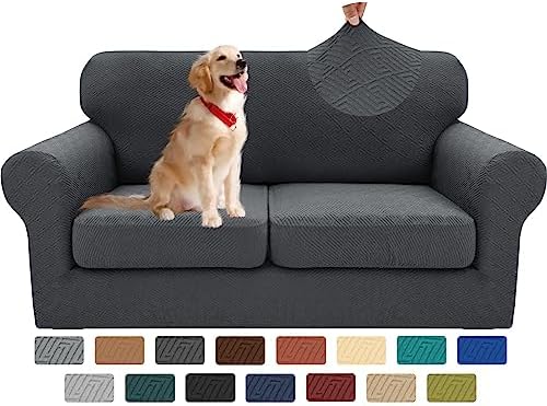 XINEAGE 3-Piece Stretch Loveseat Sofa Cover, Washable Couch Covers by XINEAGE