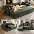 83" Sleeper Sectional Sofa, Comfy Convertible Sofa Bed by ZHCREAL