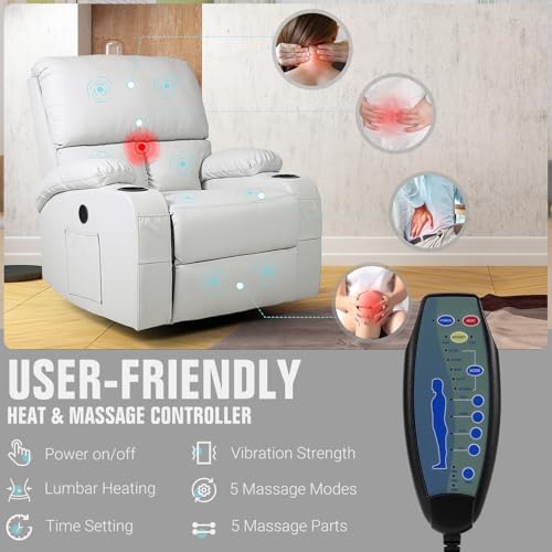 LAFWELL Rocking Recliner Chair, Massage Rocker Recliner Chair - Image 6