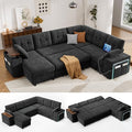 Vipbear Chenille 112" 7 Seat Modular Sectional Sleeper Sofa by Vipbear