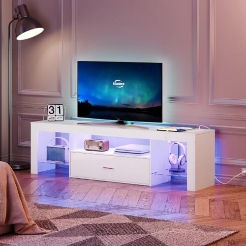 HOOBRO LED TV Stand with Power Outlets to 65 inch TV, Gaming Entertainment - Image 2