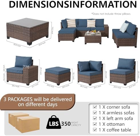 7 Pieces Patio Furniture Set - Image 2