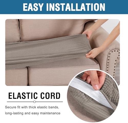 H.VERSAILTEX Super Stretch Individual Seat Cushion Covers Sofa Covers Couch - Image 5