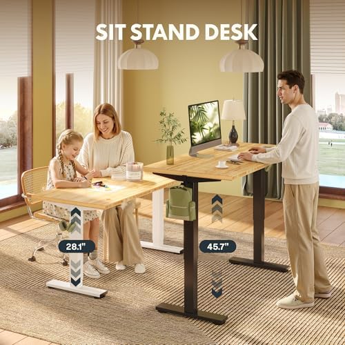 FLEXISPOT 48" x 24" Solid Bamboo Standing Desk - Image 6
