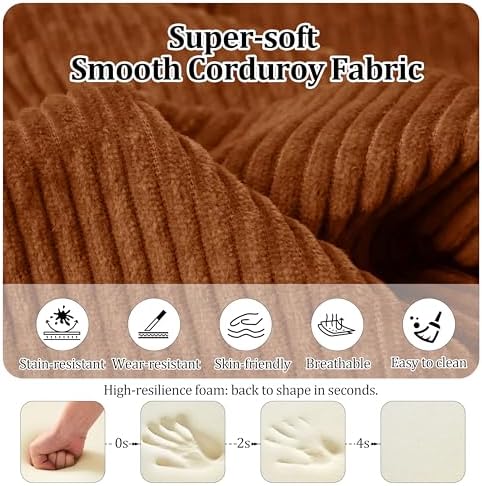 79'' Convertible Compressed Corduroy Folding Cloud Sofa Bed, 5 in 1 Modern - Image 5