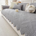 vctops Farmhouse 100% Cotton Quilted Couch Cover Floral Embroidered Sofa Cover by vctops