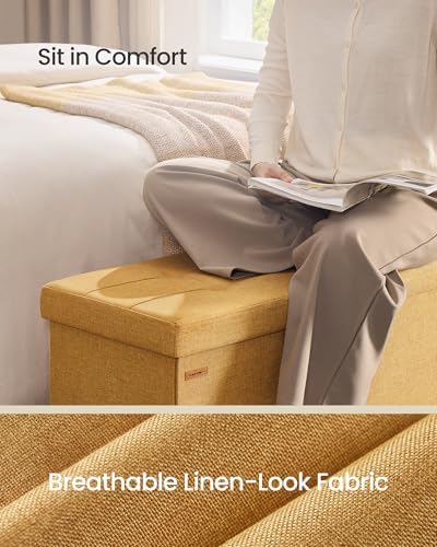 SONGMICS 43.3 Inches Folding Storage Ottoman Bench, Load 660 lb - Image 4