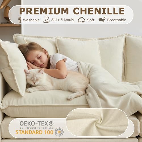 148" Modular Sectional Sofa, U Shaped Cloud Couch - Image 4