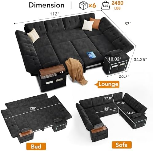 Vipbear 8 Seat Modular Sectional Sleeper Sofa - Image 2