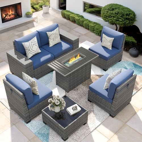 Patio Furniture Set with 44'' Fire Pit Table by VonzoyHome