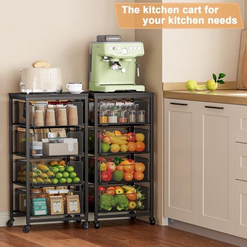 4-Tier Fruit Vegetable Storage Cart - Image 3