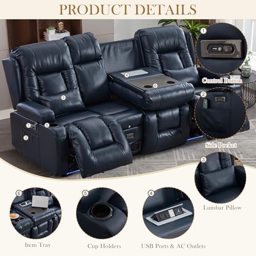 TUNYI Power Loveseat Recliner Sofa - Image 5