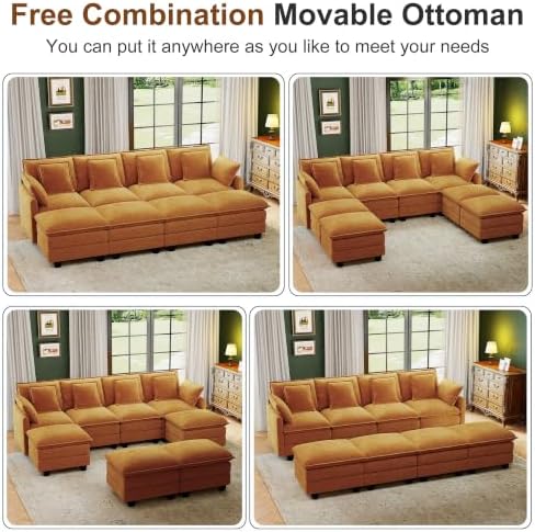 Hanherry 107" Cloud Couch Sectional Modular Sofa, Deep Seat Couches - Image 6