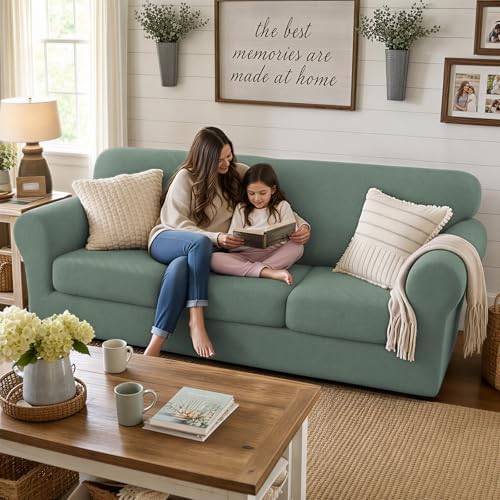 XINEAGE 4-Piece Stretch Sofa Cover, Washable Couch Covers - Image 3