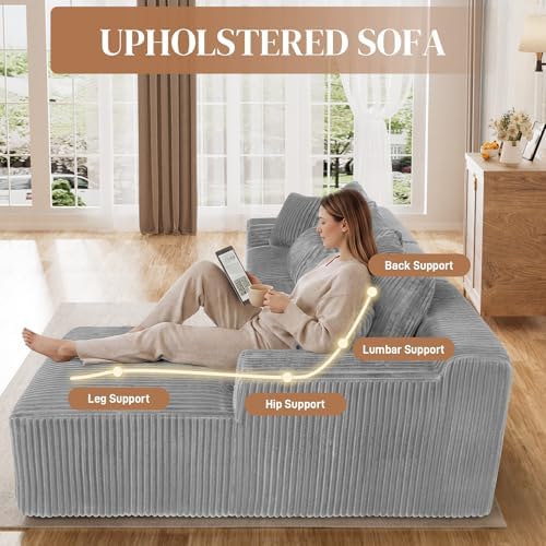 110" L Shaped Cloud Boneless Sectional Couches - Image 3