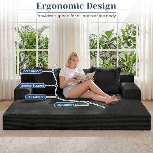 79" Convertible Sofa Bed, 2-in-1 Oversized Boneless Couch - Image 6