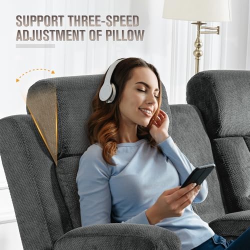 Loveseat Recliner Sofa with Console, Manual Double Reclining Sofa with USB Ports - Image 6