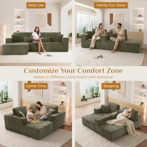108" Boneless Cloud Sectional Couches - Image 5