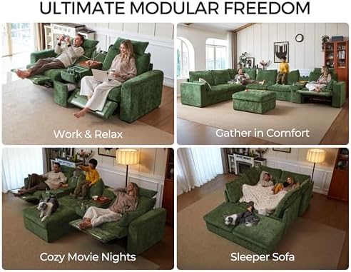 103" Modular Power Recliner Sectional L-shaped Couch - Image 4