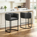 26" H Counter Height Bar Stools Set of 2, Modern Barrel Counter Stools by VATROS
