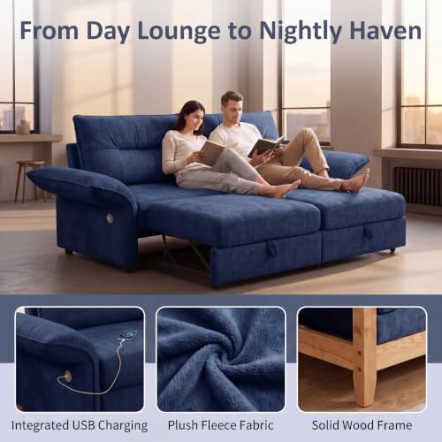 85" Convertible Queen Pull Out Sleeper Sofa Bed - Image 3