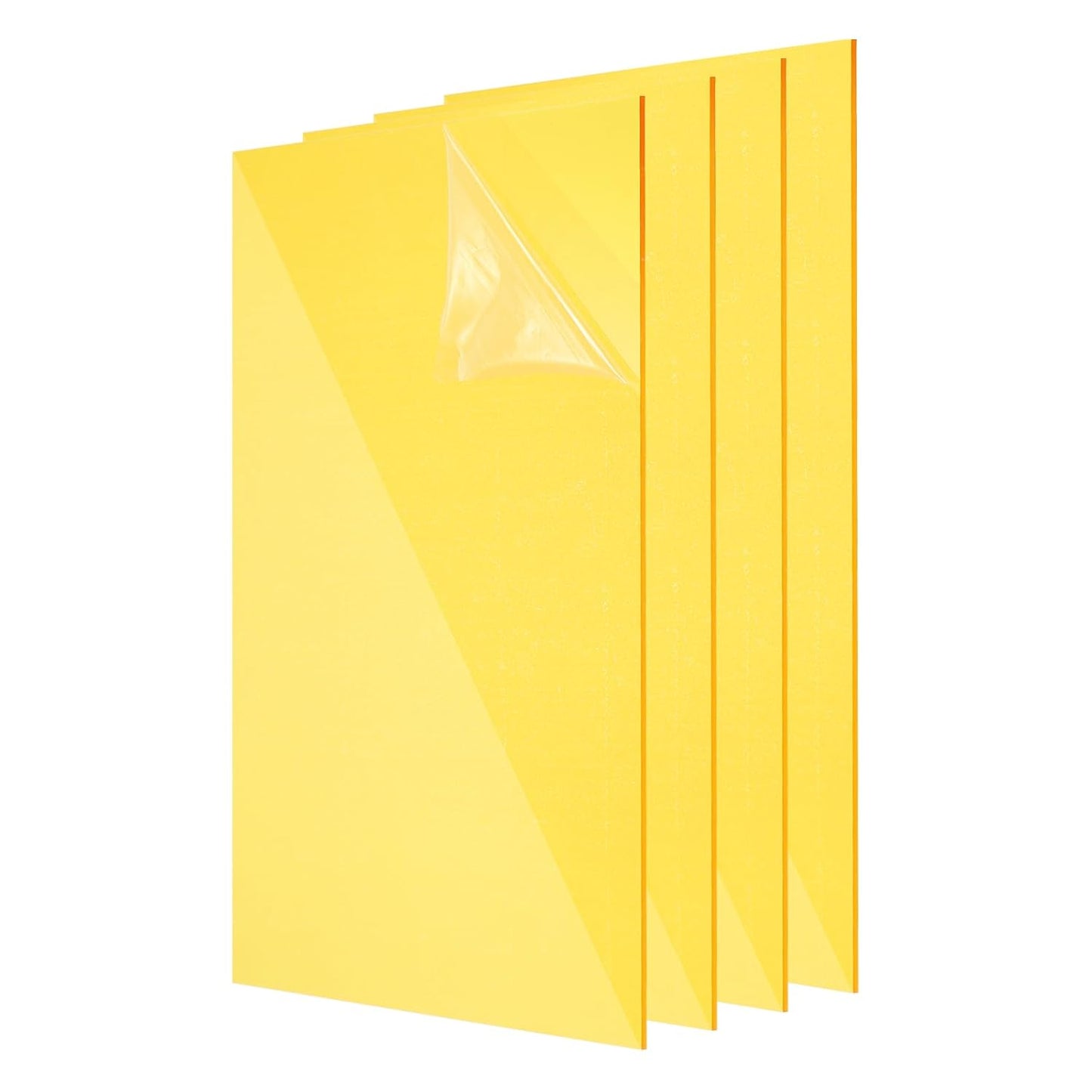 uxcell 4Pcs Acrylic Sheets 12x8 Inch Acrylic Panel 1/8 Inch-3mm Plastic Board for Picture Frames Sign Holders DIY Display Projects Craft, Clear Yellow