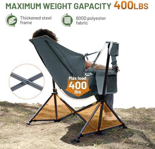TIMBER RIDGE Hammock Camping Chair, Oversized Swinging Chair, 400lbs Load - Image 4