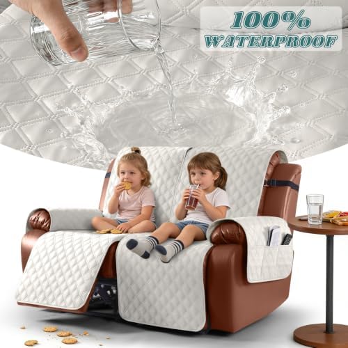 Ruaozz Waterproof Loveseat Recliner Covers, Non-Slip Sofa Covers, 2 Seater - Image 3