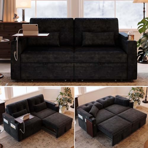 73'' Sleeper Sofa Bed Queen, Corduroy Pull Out Couch by LuxyHoom
