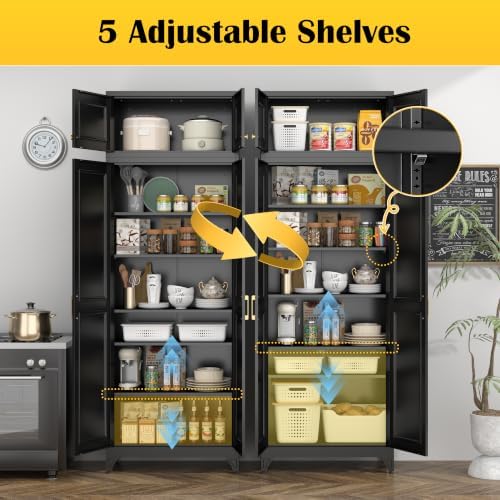 SteeLoong 90”Metal Pantry Storage Cabinet - Image 4