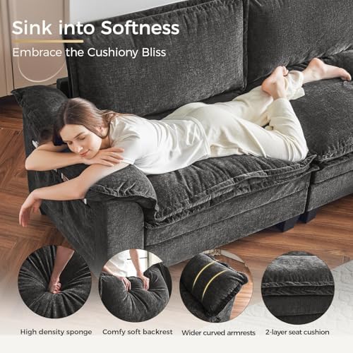 Large V-Shaped Modular Sectional Sofa, 7 Seater Cloud Couch - Image 3