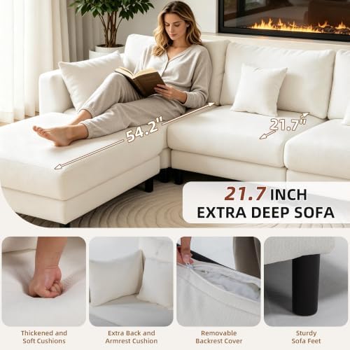 80.8" Cloud Sofa Loveseat, Modular Couch - Image 4
