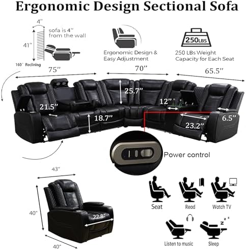 Power Reclining Sectional Sofa Set - Image 2