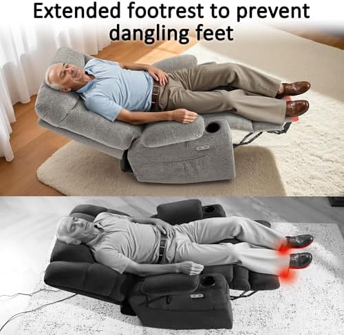 MCombo Power Lift Recliner Elderly, Fabric R7289 - Image 5