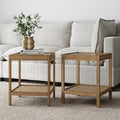 Nathan James Hayes Solid Wood Nightstand, End or Side Table in Light Brown Wood by Unknown