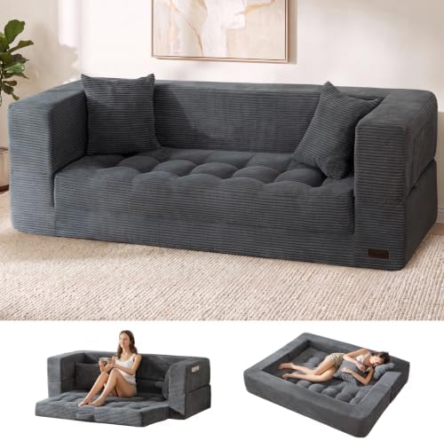 MAXYOYO Folding Sofa Bed, Convertible Boneless Loveseat Couch by MAXYOYO