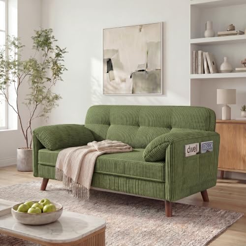 Apicizon 65" Loveseat Sofa, Corduroy Loveseat Couch - Image 3