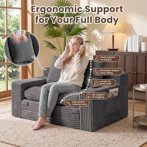 Boneless Couch, 4-in-1 Convertible Sofa Bed, Boneless Loveseat Sleeper - Image 6