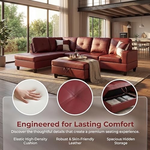 Faux Leather Sectional Couches for Living Room - Image 6