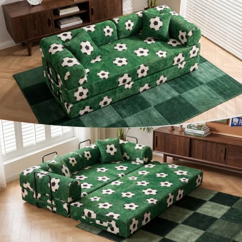 79" World Cup Soccer Sofa Bed, Foldable Sleeper Futon Floor Sofa by KSTNLUXQ