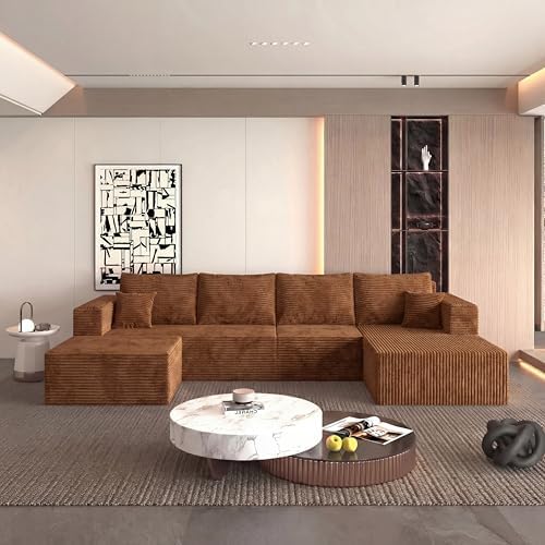 138" Modular Sectional Sofa, U-Shaped Cloud Couch by ICCEQUEEFURNITURE