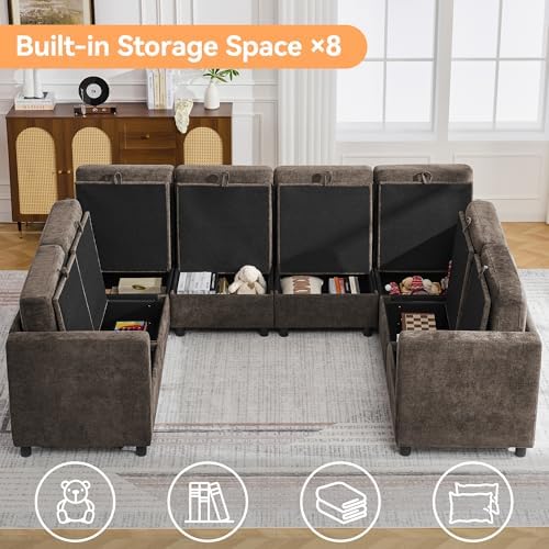 104'' U Shaped Modular Sofa, Sectional Couches - Image 3