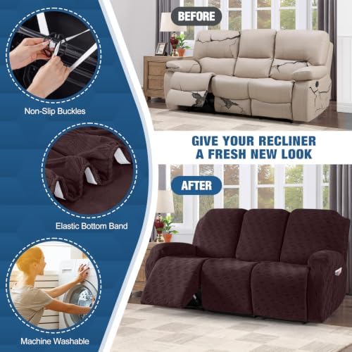 TAOCOCO Recliner Sofa Covers Stretch Reclining Couch Cover, Jacquard Recliner - Image 5